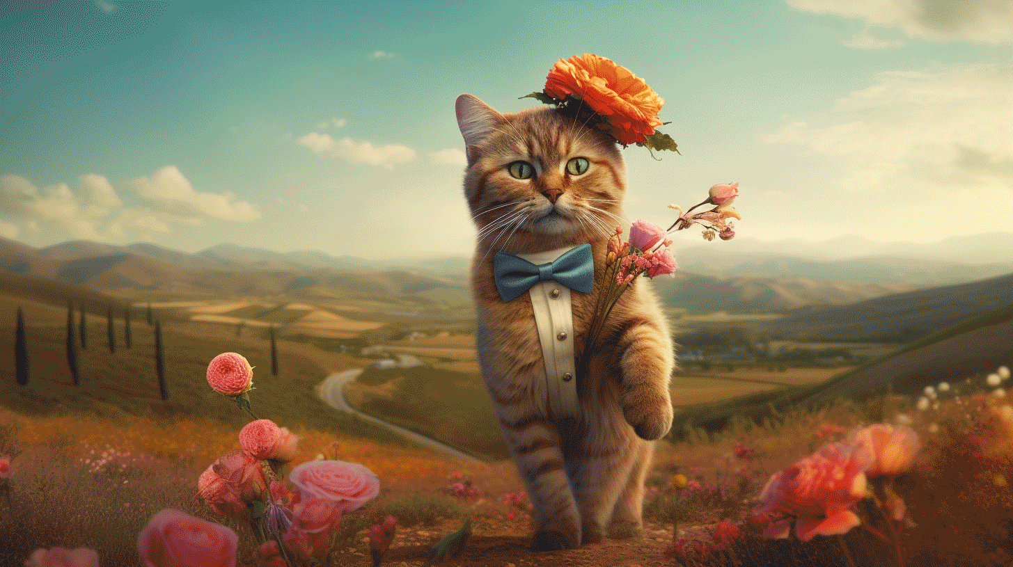 Открытки с котятами и цветами - 64 фото