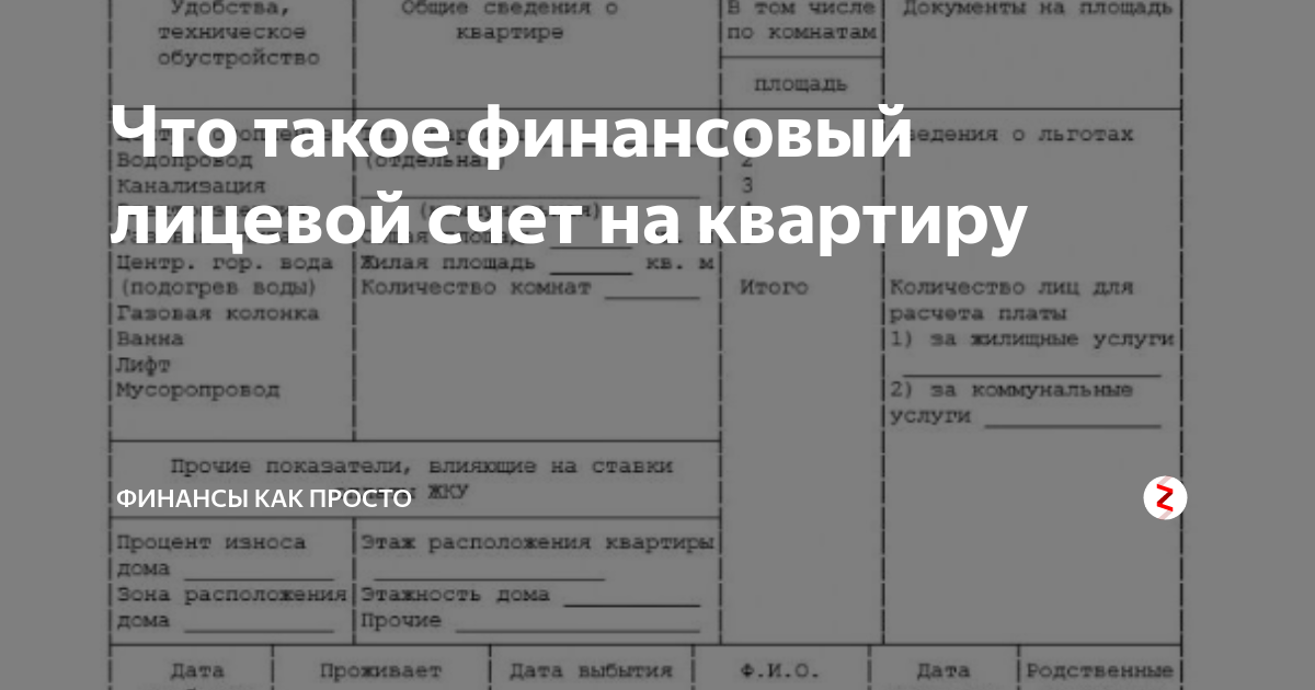 Получить лицевой счет на квартиру