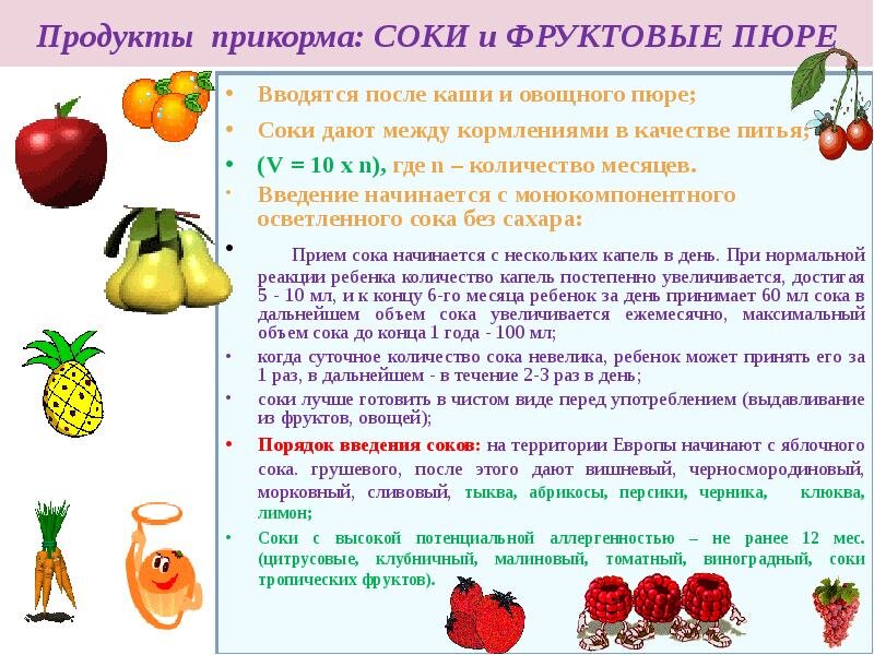 Схема введения прикорма у детей до года | Москва