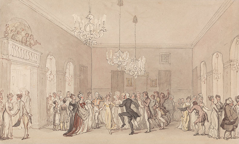 Бал в Скарборо. 1820, Йельский центр британского искусства, художник Роулендсон (1756-1827)