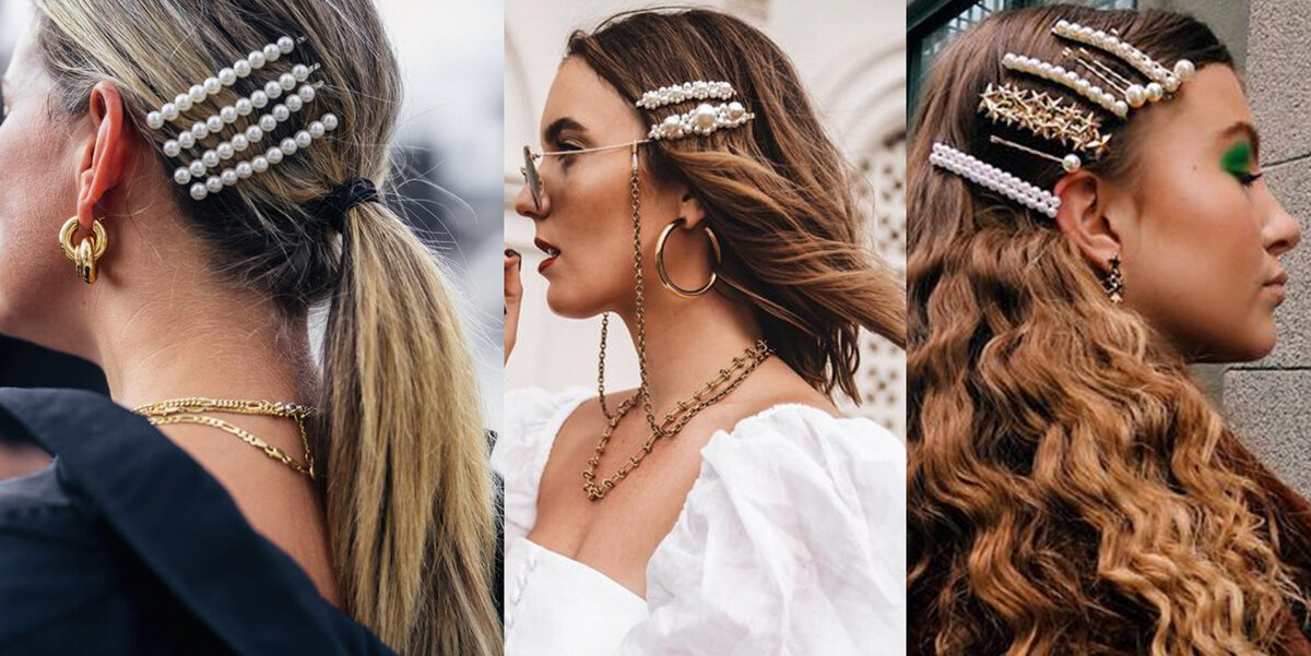 Дизайнеры и стилисты советуют носить сразу несколько заколок на волосах, чем больше размер заколки и их количество, тем ты моднее!