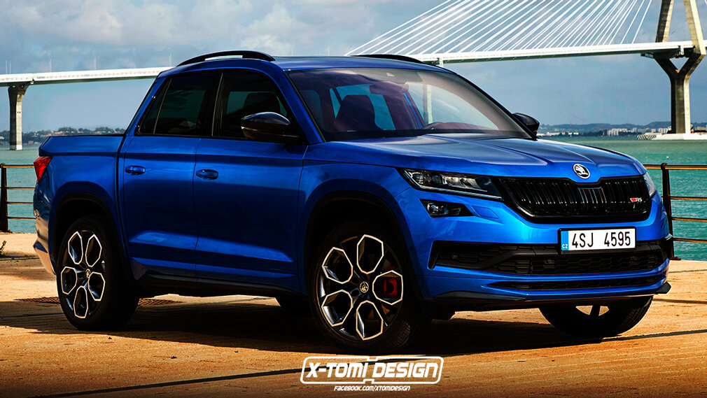 А вот рендер пикапа на базе Skoda Kodiaq от независимого дизайнера