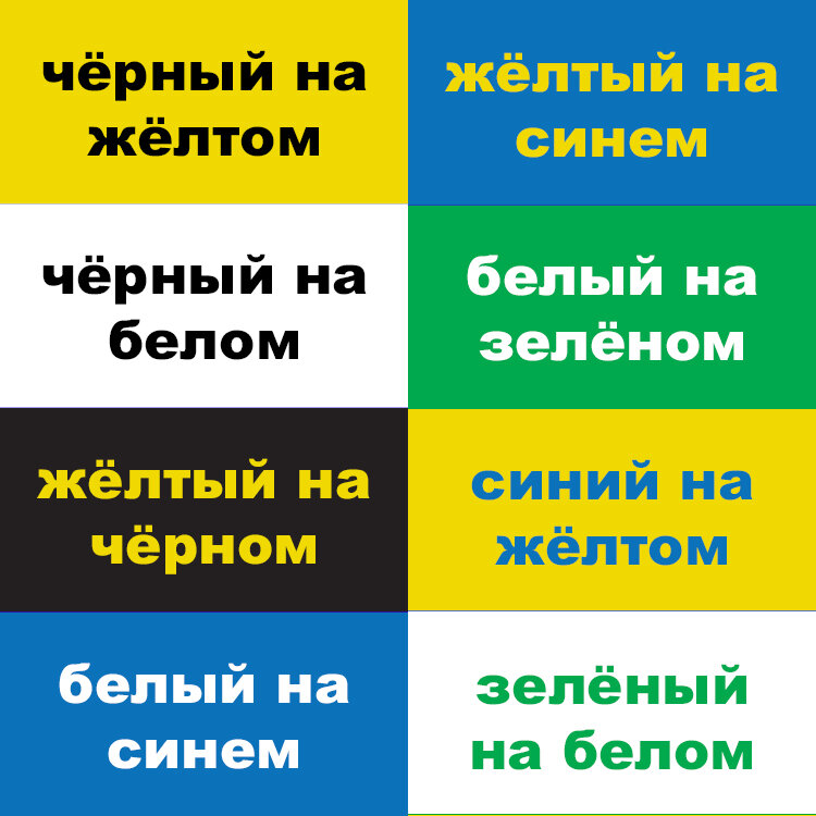 Беспроигрышные цветовые комбинации для вывесок