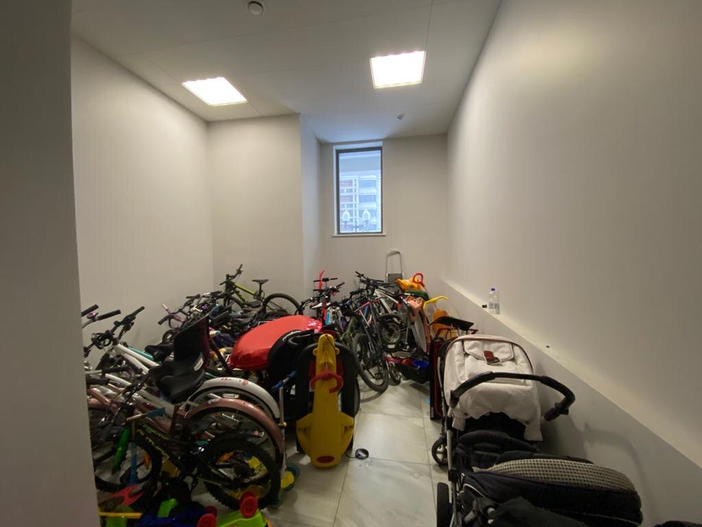Множество велосипедов находятся на полу