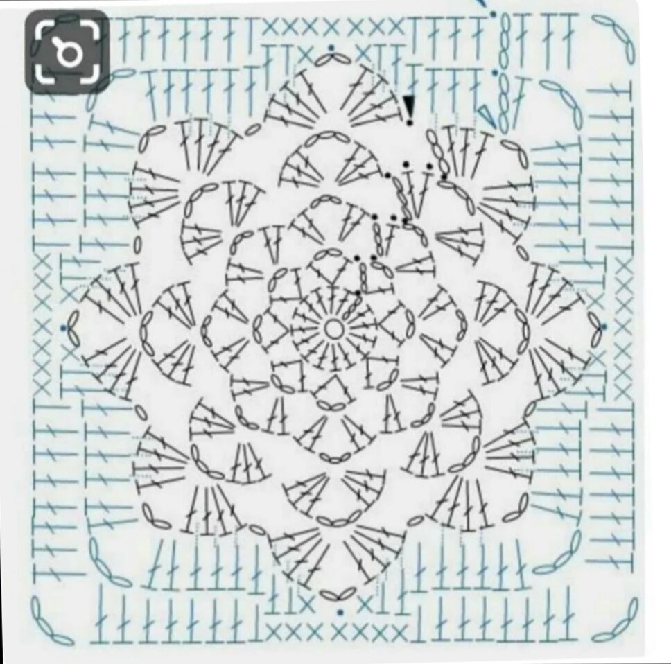 Снежинка в квадрате Крючком Пошагово С фото | Для вас от Натали | Дзен