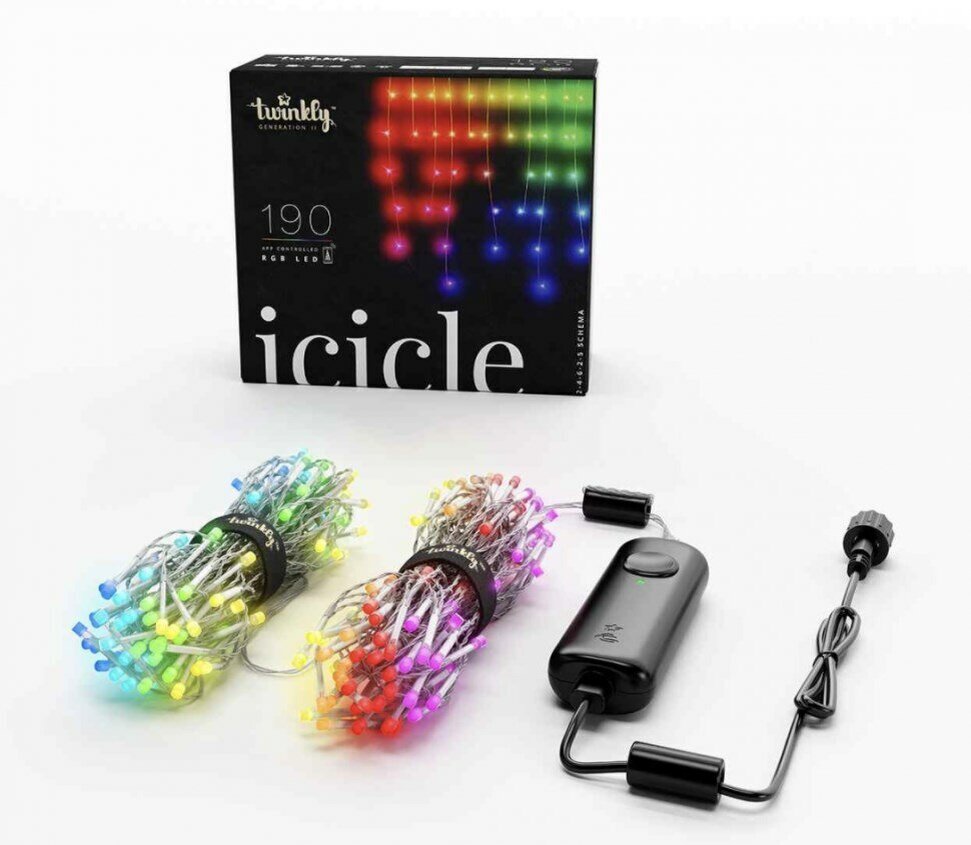 Смарт-гирлянда Twinkly iCicle 190 LED с Wi-Fi и Bluetooth (управляется со смартфона), 9990 руб.