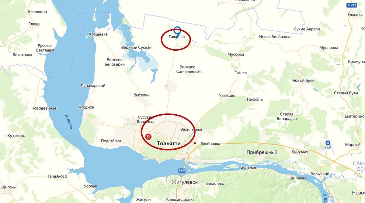 Карта  Ставропольского района города Тольятти