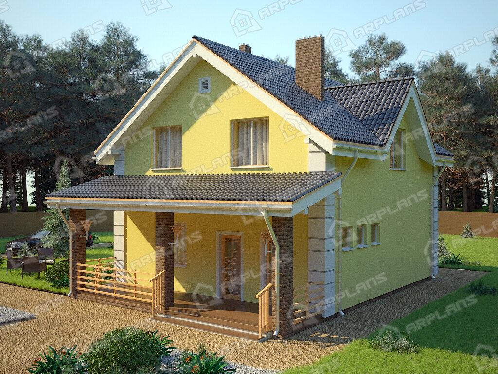 Фото 1 двухэтажного дома из блоков. Источник arplans.ru Проект К-132