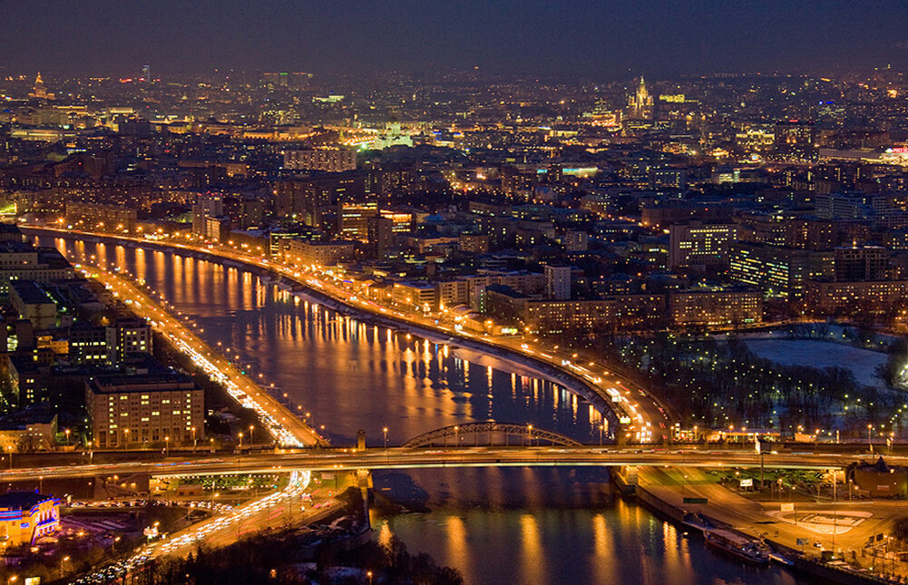 Вид столицы. Москва. Ночная столица.