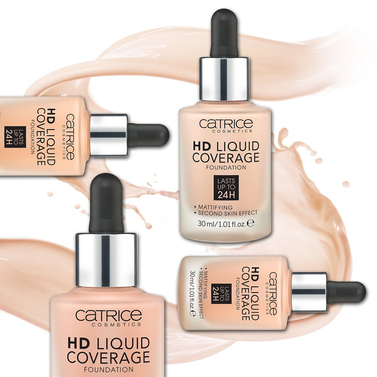 
2. Тональная основа HD Liquid Coverage Foundation от Catrice