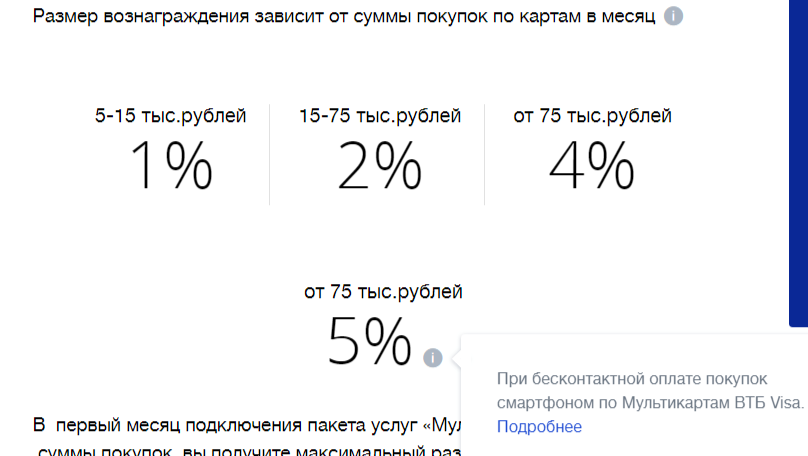 Остальные правила по суммам трат. В первый месяц будет максималка без условий.