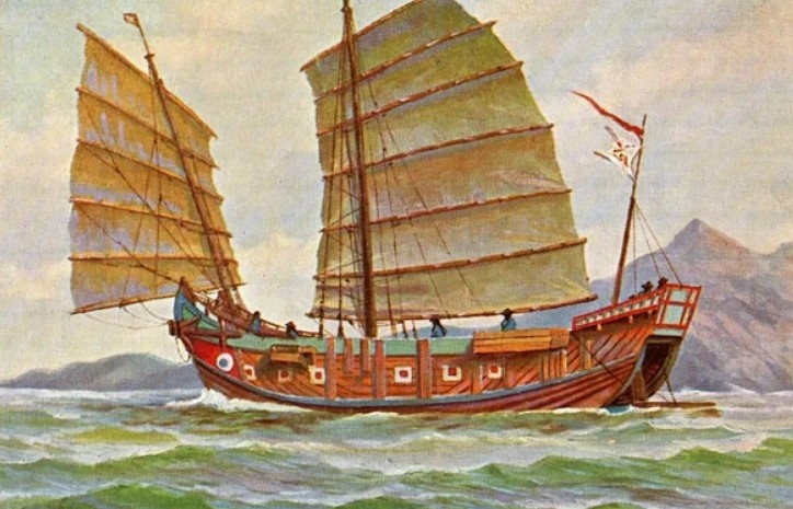 Вот на таких кораблях китайцы бороздили моря и океаны. А несколько из них пристали к Америке