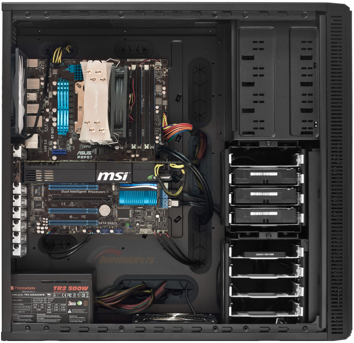 В финальной части сборки - обязательно уложите провода, для лучшей циркуляции воздуха