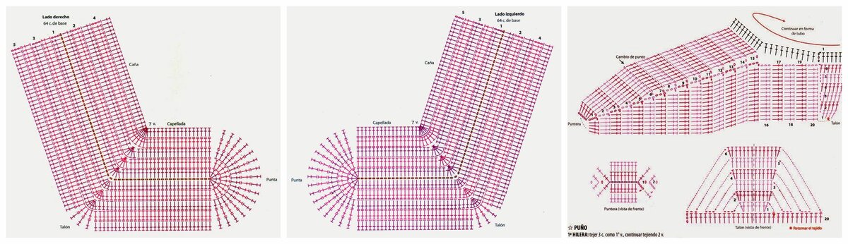 Носки крючком схемы и описание
