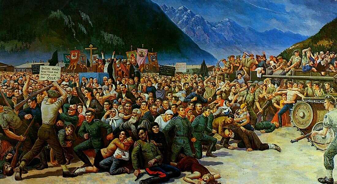 С.Г. Корольков «Выдача казаков в Лиенце», 1945 г.