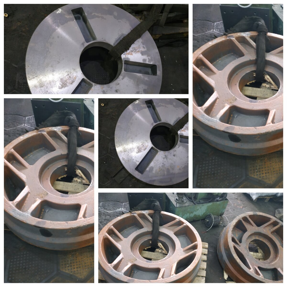 4-х кулачковые механизированные патроны для обработки заготовок ф. 1250и 1500мм. Патроны токарные 4-х кулачковые механизированные, предназначены для крепления заготовок больших диаметров  1250мм и 1500мм. Патроны с независимым перемещение кулачков. Патроны работают от механизированного привода, установленного на станке, передающего крутящий момент на зубчатое колесо, расположенное на заднем торце патрона. Устанавливаются на шпиндельную бабку.   
