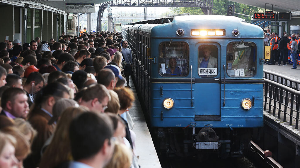В час-пик на станции Выхино