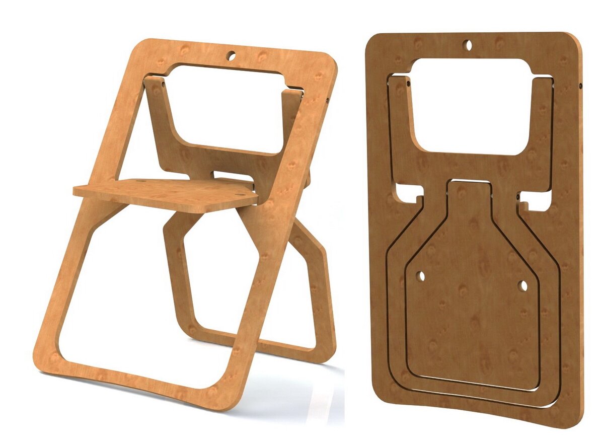 Простой и удобный складной стул из фанеры, который можно легко сделать самостоятельно