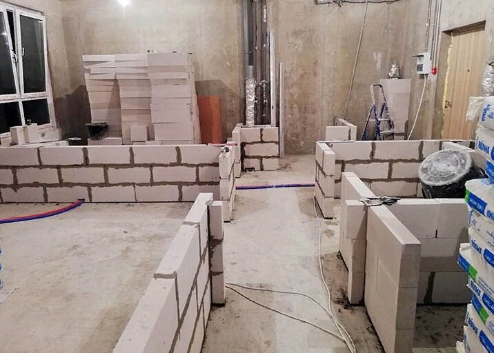 перегородки из газобетона