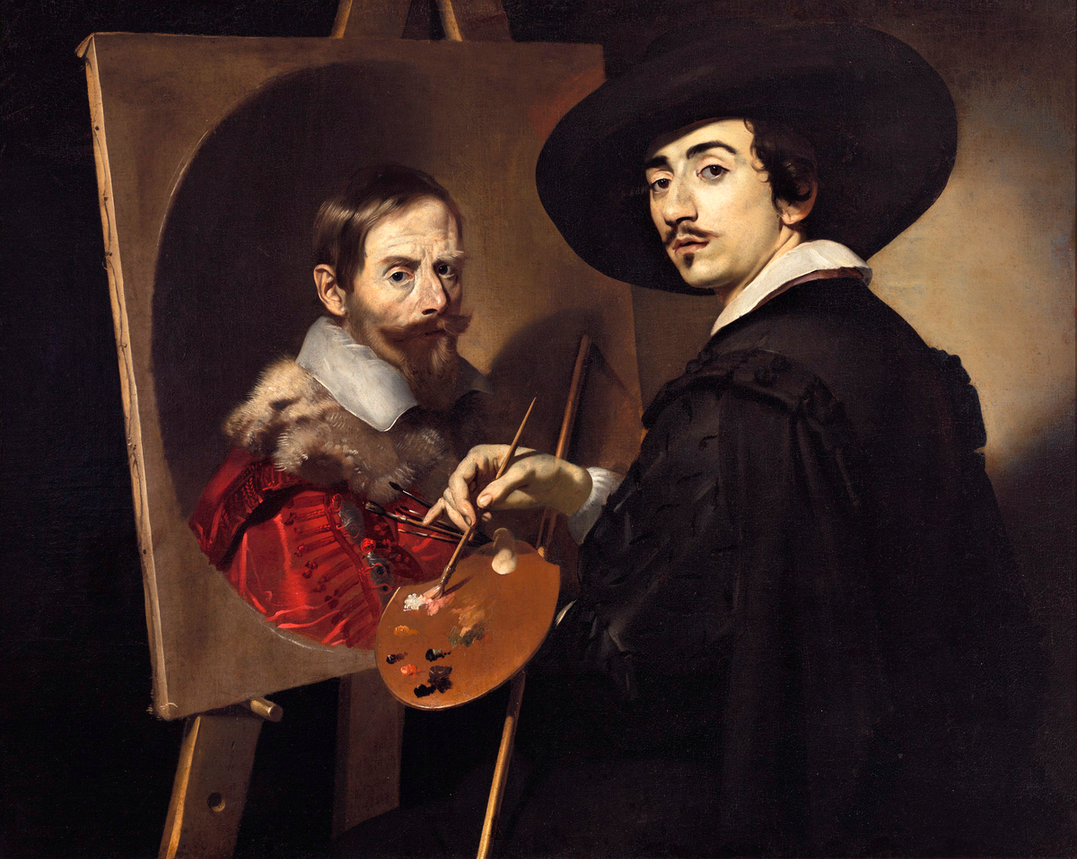 Николя Ренье, Автопортрет с портретом на мольберте