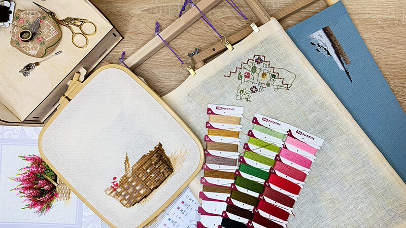 Все мои процессы вышивки крестом