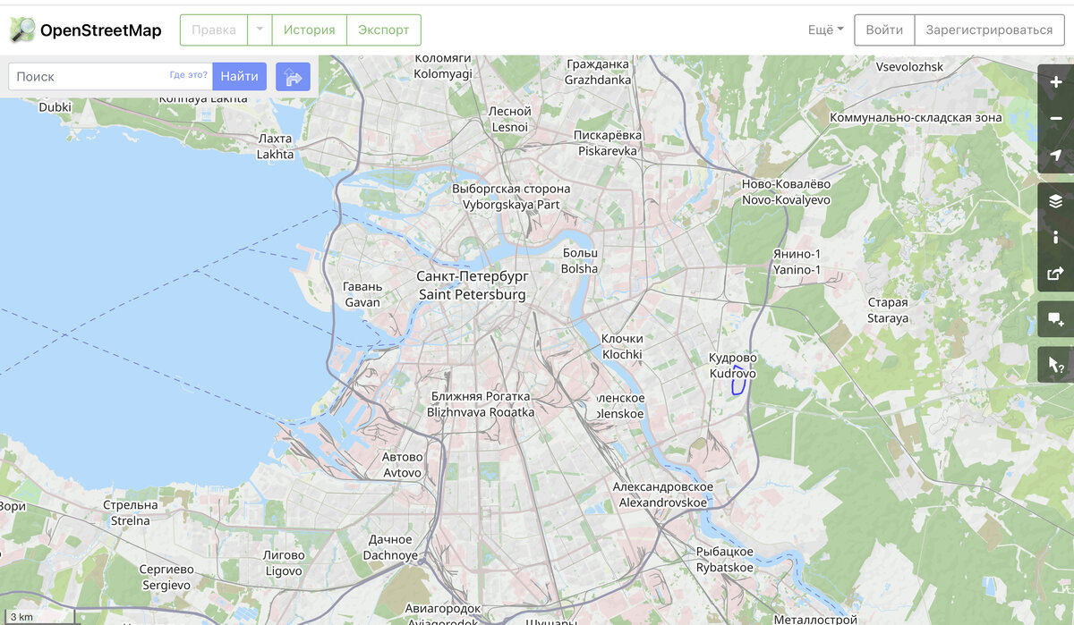 Карта Санкт-Петербарга, где светло-розовым обозначены промзоны. Большая их часть находится в заброшенном или полу-заброшенном состоянии и нуждаются в редевелопменте