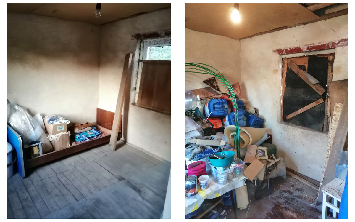 Стало /было. Гостиная, она же будущая спальня Фото автора. 