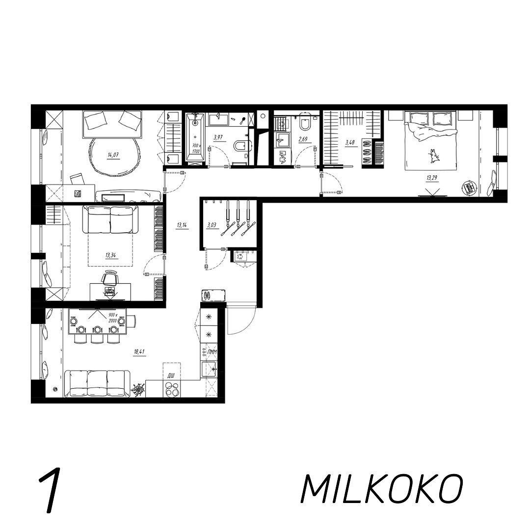 Три планировки квартиры 88 м² для айтишников, работающих из дома. Какой  вариант лучше | Просто Ремонт | Дзен