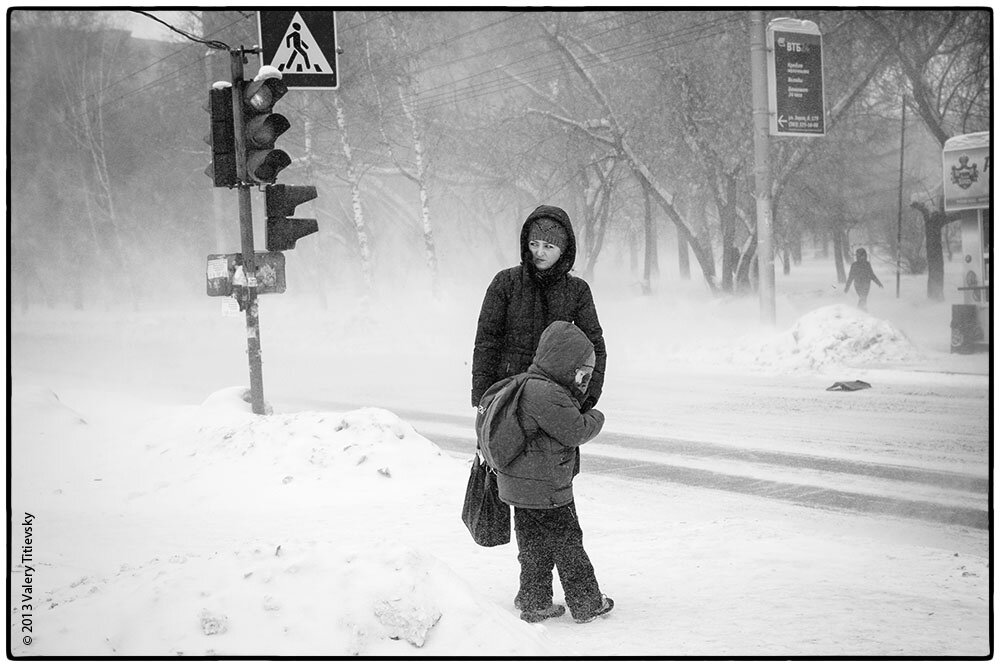 Непогода в городе зимой 2013 года
