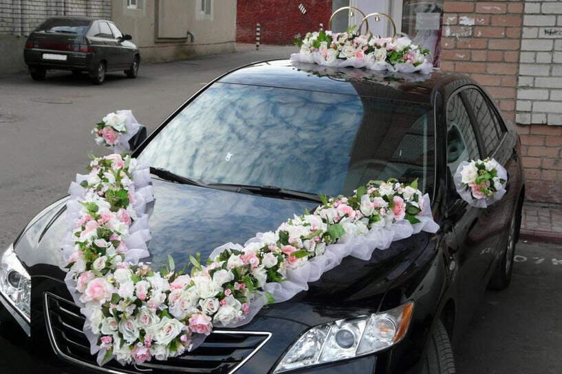 Свадебные украшения на машину своими руками - 54 фото
