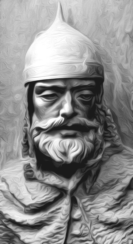 Князь Мстислав Удалой на памятнике «Тысячелетие России» в Великом Новгороде