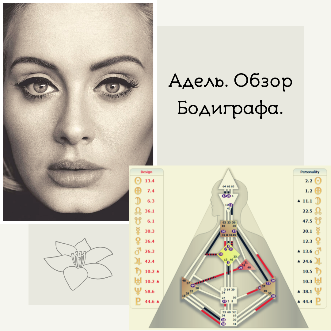 Бодиграф (карта рождения) певицы Адель