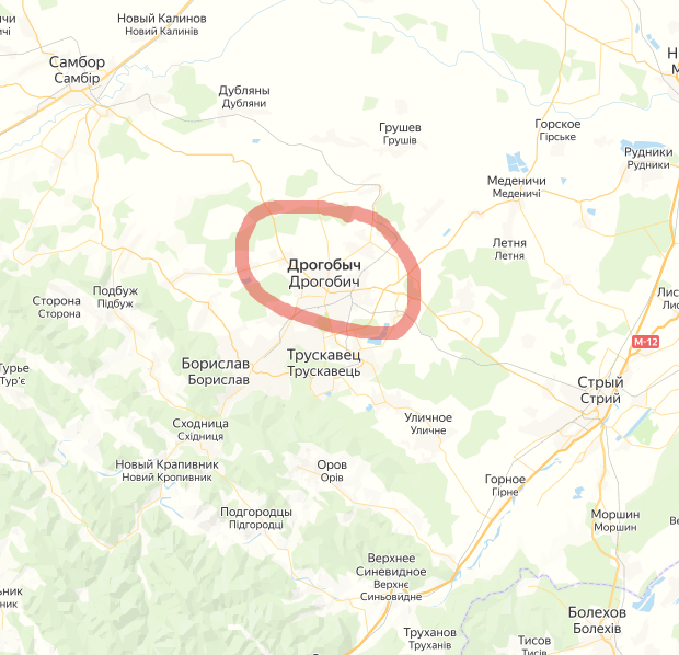 Дрогобыч. Создано на основе Яндекс-Карт