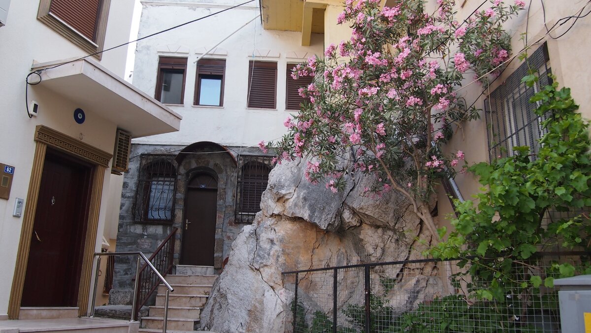 Сочетание скал, цветов и цивилизации