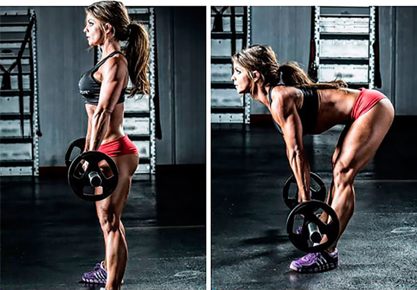 Становая тяга на прямых ногах