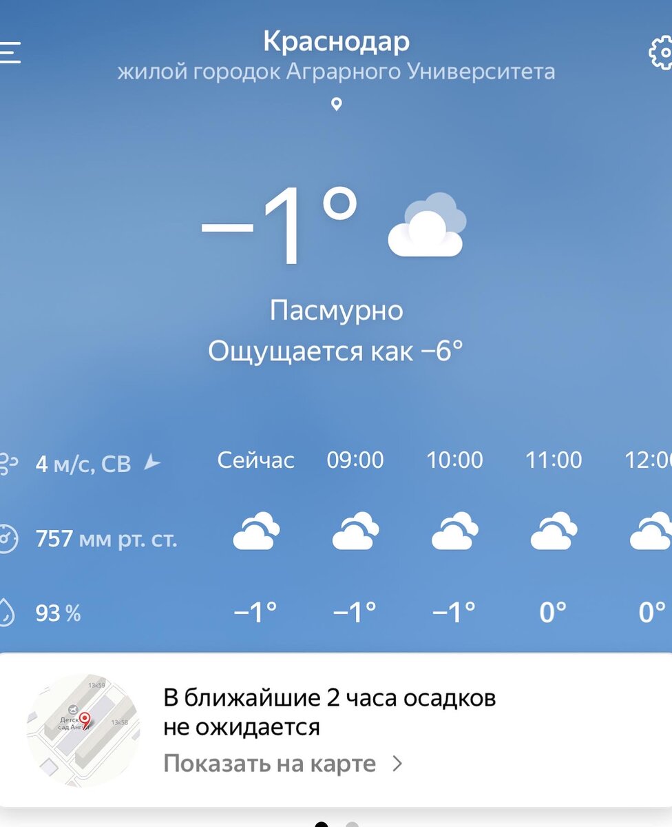 Погода в Краснодаре 11.03.22г.