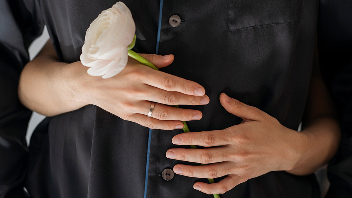 Мужская пижама black с цветным кантом. Бренд Evkaliptica