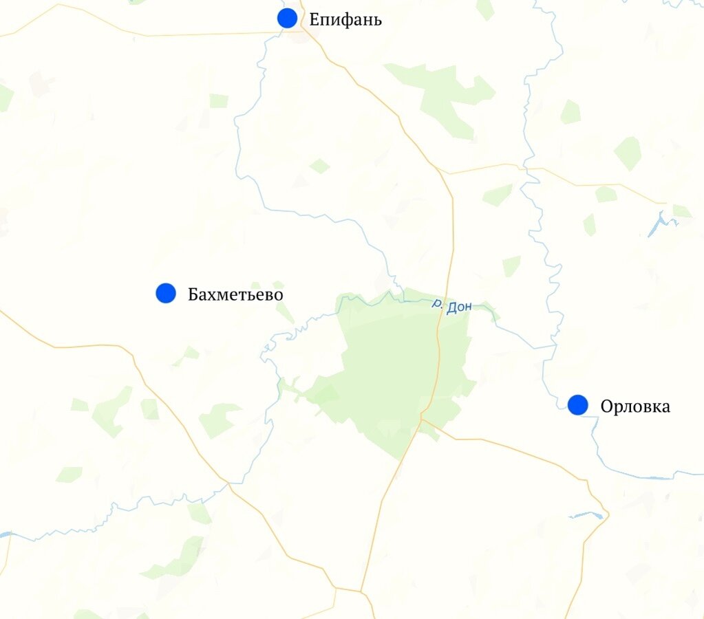 Расположение сел на карте