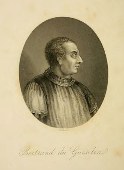 Бертран дю Геклен (1320 — 13 июля 1380) — коннетабль Франции в 1370—1380 годах, выдающийся военачальник Столетней войны. Носил прозвища «Бретонского орла» и «Чёрного пса Броселианда» 