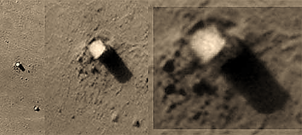 Марсианская "башня", вероятная высота 5-6 км - "игра света и тени"?