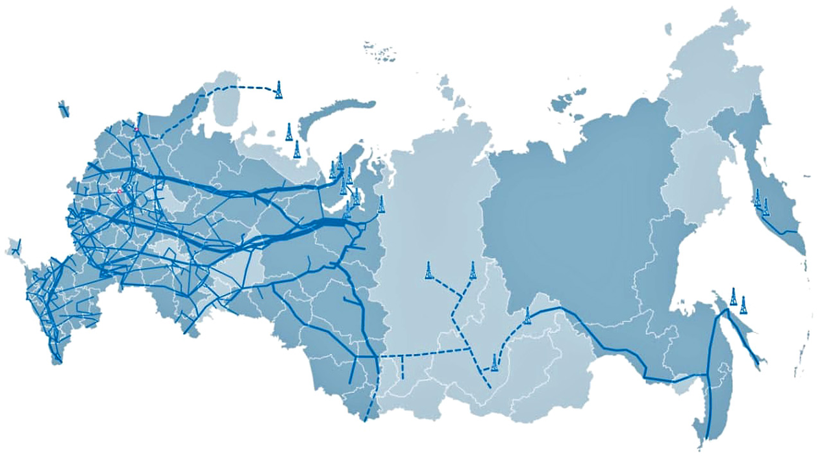 Карта газовых труб россии