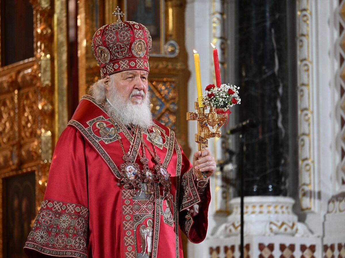    Патриарх Московский и всея Руси Кирилл проводит пасхальное богослужение в храме Христа Спасителя в Москве.© РИА Новости / Павел Бедняков