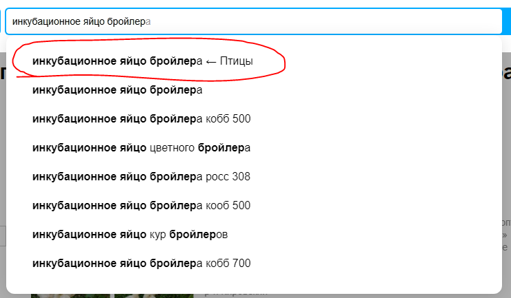Пример поиска на Авито