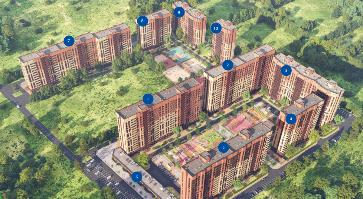 ЖК Смородина Литер 1-5 - сдача в 2023 году, литер 7-10 - сдача в 1 кв 2024 года