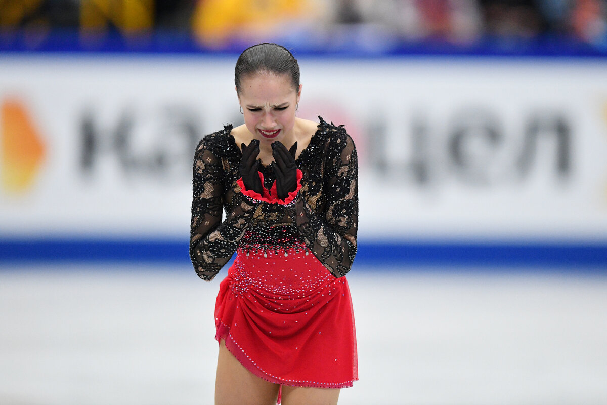 Алина Загитова после золотого проката на чемпионате мира-2019 в Сайтаме. Фото Global Look Press