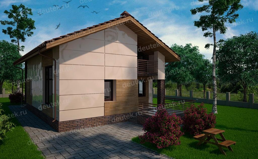 Проект дома 145 м2 со вторым светом, балконом и террасой - DT0600