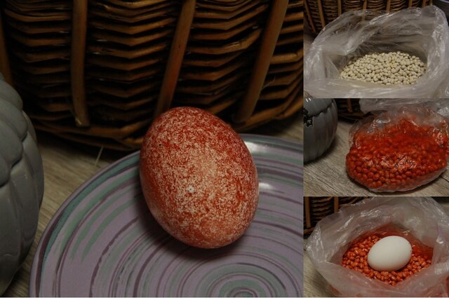    Окрашивание яиц цветными крупами Фото:  АиФ/ Екатерина Добринская