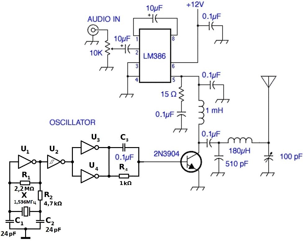 АМ передатчик на МГц(80м). | Электронные схемы | Дзен