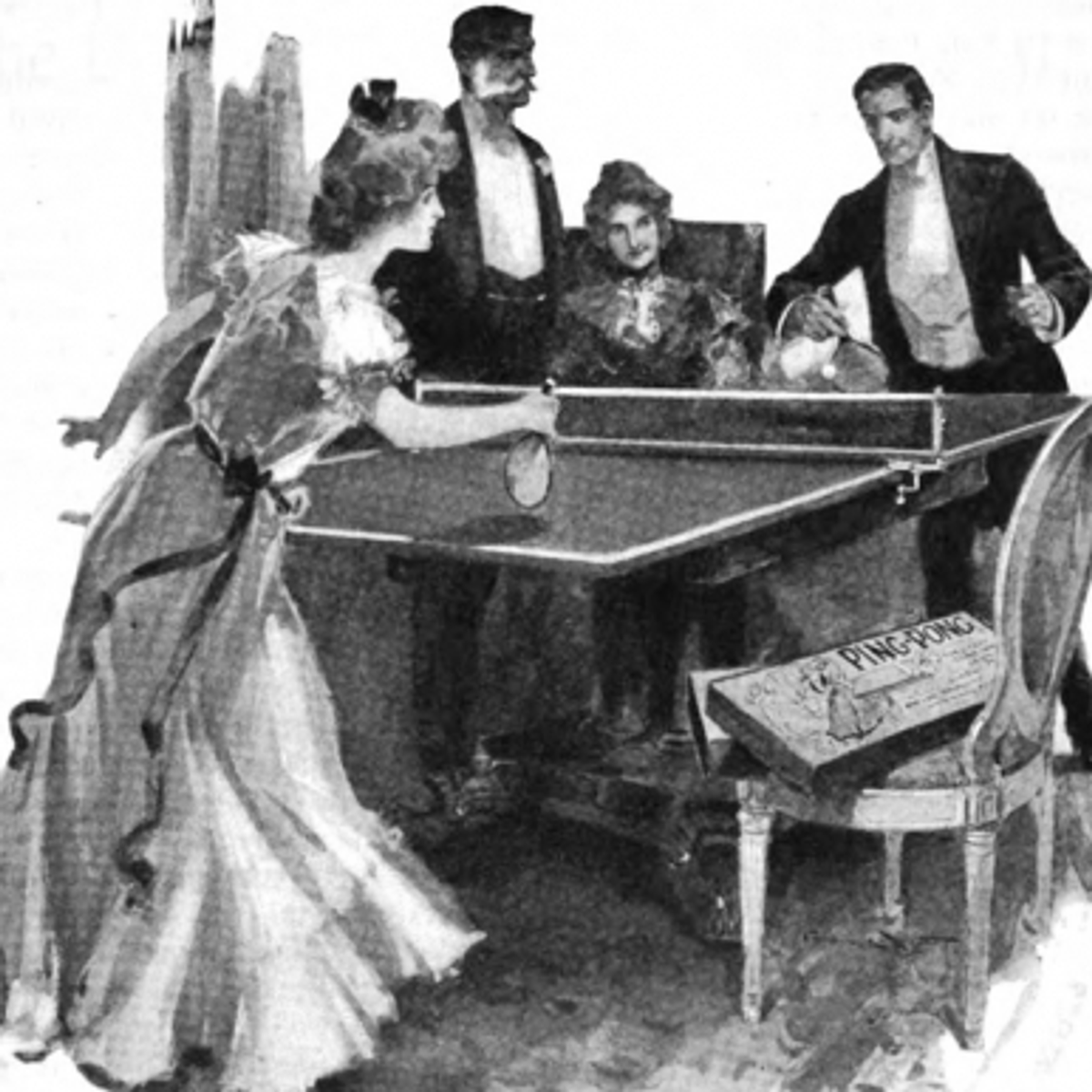 Элегантная игра в пинг-понг в начале 20 века