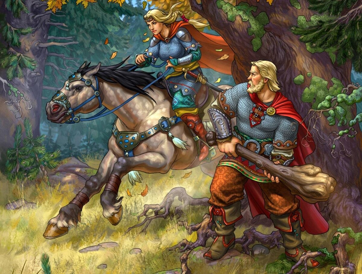      Иллюстрация из книги о Добрыни Никитиче. Автор рисунка: Степан Гилев